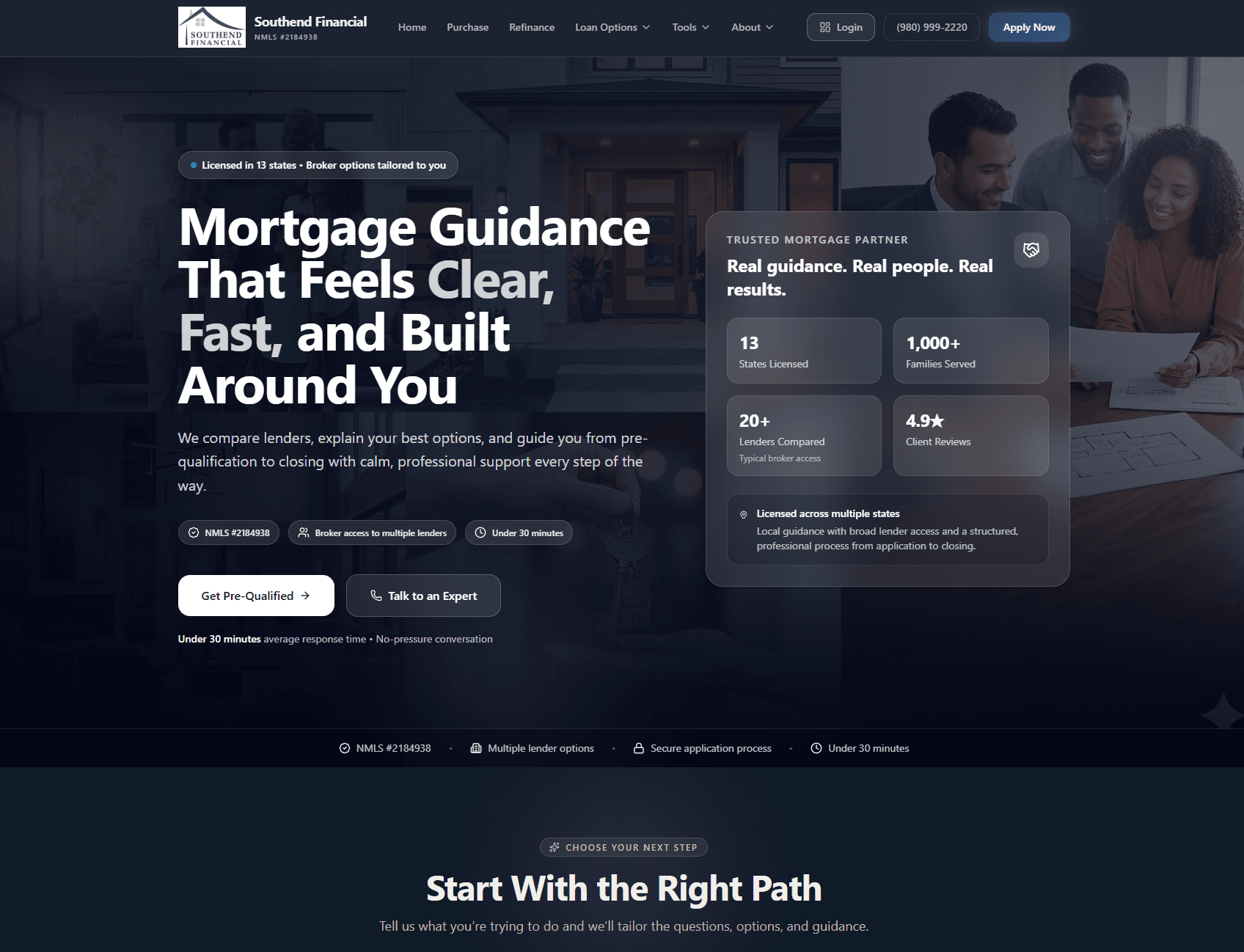 Mortgage operations team portal homepage